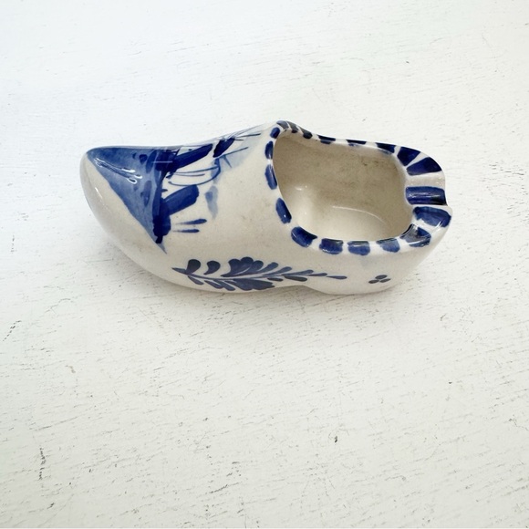 Vintage Delft Blue Small Clog Ashtray Hand Painted Holland Windmill - Picture 5 of 13